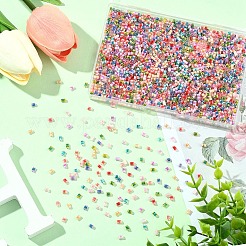 80G 8 Colors Two Tone Inside Colours Transparent Glass Seed Beads&nbsp;SEED-YW0003-18