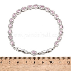 Platinum Tone Brass Micro Pave Cubic Zirconia Tennis Bracelets&nbsp;BJEW-B160-02P-01