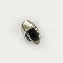 スカル 304 ステンレススチールビーズ  大穴ビーズ  アンティークシルバー  15~17.5x10~11.5x11mm  穴：6mm&nbsp;STAS-I037-63A