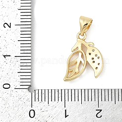 Rack Plating Brass Micro Pave Cubic Zirconia Pendants&nbsp;LS-KK-H509-15G
