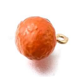 亜鉛合金エナメルのチャーム  18KGP本金メッキ  オレンジ  14x13x10.5mm  穴：1.4mm&nbsp;FIND-U029-01G-12