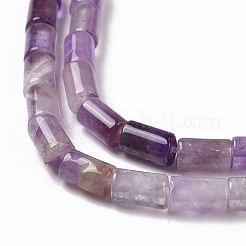 天然石アメジストビーズ連売り  コラム  7.5~8x5mm  穴：0.6mm  約48個/連  14.76インチ（37.5cm）&nbsp;G-G990-C01