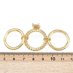 Brass Micro Pave Cubic Zirconia Plain Band Finger Rings for Women&nbsp;RJEW-P160-01E-G