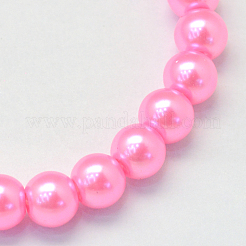 Baking Paint Pearlized Glass Pearl Round Bead Strands&nbsp;HY-Q330-8mm-68
