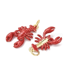 Brass Enamel Pendants&nbsp;KK-D019-27G