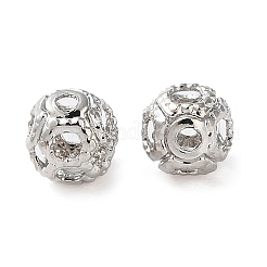 真鍮ビーズ  ラウンドフィリグリービーズ  ニッケルフリー  長持ちメッキ  ラックめっき  プラチナ  4mm  穴：0.8mm&nbsp;KK-D097-11P-01