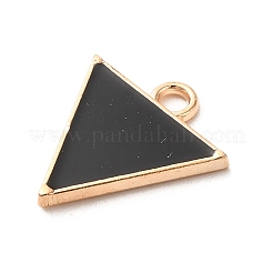 合金エナメルチャーム  ライトゴールド  トライアングルチャーム  ブラック  16x15x1.5mm  穴：2mm&nbsp;ENAM-E064-19KCG-A01