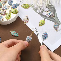 25 個 5 スタイル シンコ デ マヨ シュガー スカル合金エナメル コネクタ チャーム  ライトゴールド  ミックスカラー  23x13.5x2.5mm  穴：1.8mm  5個/スタイル&nbsp;ENAM-CJ0003-53