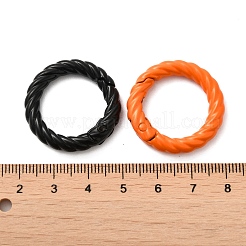 スプレー塗装された合金スプリング ゲート リング  リング  ミックスカラー  28x5mm&nbsp;PALLOY-H131-07