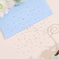 925スターリングシルバービーズ  コラム  スウェード生地シルバー磨きクロス1枚付  銀  1x1.5mm  穴：0.6mm  100pc&nbsp;STER-BBC0009-48A