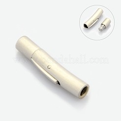 Tarnish Resistant Mixed Styles Column 304 Stainless Steel Bayonet Necklace Clasps&nbsp;STAS-I013-3mm-B
