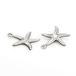 変色しない304ステンレススチールペンダント  ヒトデ  ステンレス鋼色  17.5x15.5x2mm  穴：1mm&nbsp;STAS-I149-04P