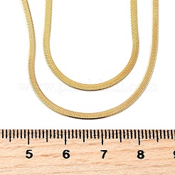304 Stainless Steel Flat Snake Chain Double Chain Necklaces&nbsp;NJEW-Q039-01G