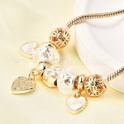 Alloy Enamel European Beads Charm Bracelets&nbsp;BJEW-F495-03G