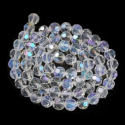 Electroplate Transparent Glass Beads Strands&nbsp;EGLA-A035-T10mm-L19
