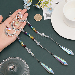 Alloy Moon Pendant Decorations&nbsp;HJEW-CA0001-42