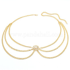 Aluminum and Alloy Crystal Rhinestone Sun with Imitation Pearl 3 Layered Waist Chains&nbsp;FS-WG9586B-01