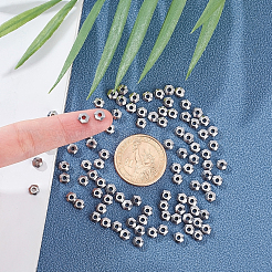 304ステンレススチールスペーサービーズ  六角  ステンレス鋼色  5x5.7x2mm  穴：1.8mm  100個/箱&nbsp;STAS-UN0006-42P