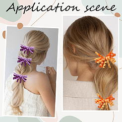 18個 9色 ポリエステル 伸縮性 ヘアタイ  カーリーポニーテールホルダー  ミックスカラー  60~70x80~90x8mm  内径：17mm  2個/カラー&nbsp;OHAR-SP0001-02B