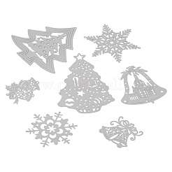 7個、7つのスタイル、201つのクリスマスステンレススチールコネクターチャーム  エッチングされた金属装飾  ミックスカラー  変色しない  ステンレス鋼色  42.5~109.5x45~98x0.3mm  穴：1.7~11mm  1個/スタイル&nbsp;STAS-TA0005-48