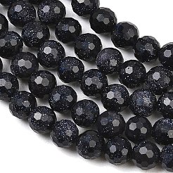 Synthetic Blue Goldstone Beads Strands&nbsp;GG-CBA199E-F02-6mm