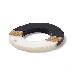 Opaque Resin & Walnut Wood Pendants&nbsp;RESI-M027-01F