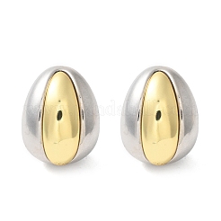 Brass Two Tone Stud Earrings&nbsp;EJEW-S262-10GP-C