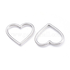 変色しにくい304ステンレススチール製リンクリング  ハート  ステンレス鋼色  24x28.5x2.3mm  内径：16.5x24mm&nbsp;STAS-K207-70P