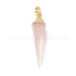 Natural Rose Quartz Pointed Pendants&nbsp;G-P487-02G