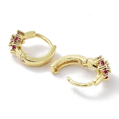 Brass Pave Cubic Zirconia Hoop Earrings&nbsp;EJEW-L269-123G