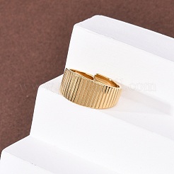 女性用304ステンレススチールオープンカフリング  イオンプレーティング（ip）  18KGP本金メッキ  9mm  内径：17.2mm&nbsp;RJEW-K309-24G