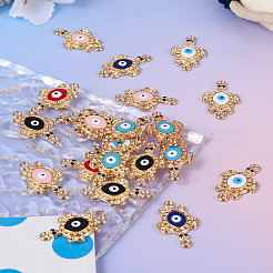 12Pcs 6 Colors Alloy Enamel Connector Rhinestone Settings&nbsp;FIND-TA0004-85