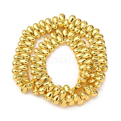 電気メッキガラスビーズセット  ティアドロップ  黄金メッキ  9x6x5.5mm  穴：0.9mm  約125個/連  15.75''（40センチメートル）&nbsp;EGLA-H109-08F