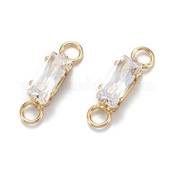 Brass Clear Cubic Zirconia Links Connectors&nbsp;ZIRC-G170-16G