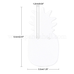 厚紙のピアスディスプレイカード  パイナップル  ホワイト  64x32x0.3mm  穴：1.2mm&nbsp;CDIS-L003-B01-A