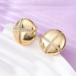 Brass Clear Cubic Zirconia Stud Earrings&nbsp;EJEW-Q042-01A-G