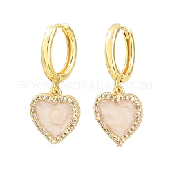 Brass Micro Pave Cubic Zirconia Hoop Dangle Earrings&nbsp;KK-CBA8324-16G-02