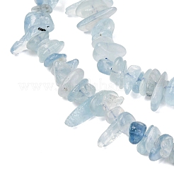 天然アクアマリンチップ連売りビーズ  グレードA  2.5~6x4.5~10.5mm  穴：0.8~1mm  約80~81 CM&nbsp;G-D0002-A02