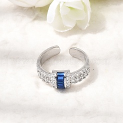 Brass Micro Pave Cubic Zirconia Cuff Open Rings for Women&nbsp;RJEW-L343-04P