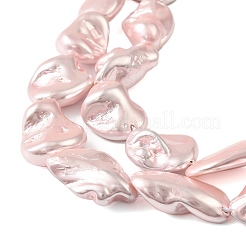 Electroplated Shell Pearl Beads Strands&nbsp;BSHE-A001-01A