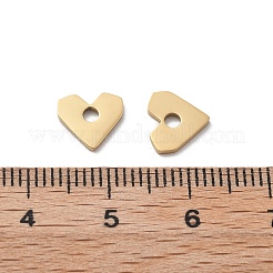 304ステンレススチールチャーム  ハートチャーム  イオンプレーティング（ip）  14KGP本金メッキ  8x8.5x1mm  穴：1.9mm&nbsp;STAS-M111-14G-01