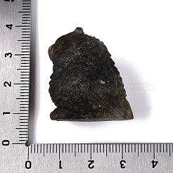 天然ラブラドライト彫刻のフクロウの置物  ホームオフィスのデスクトップ装飾用オーナメント  26~29x24~26x26~28mm&nbsp;G-Q615-03A