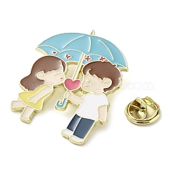 Couple Zinc Alloy Enamel Pin Brooch&nbsp;JEWB-R022-01A