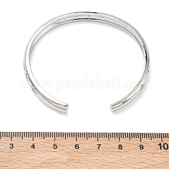 Brass Micro Pave Cubic Zirconia Cuff Bangles for Women&nbsp;BJEW-A172-02P