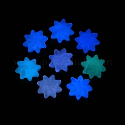 光沢のあるツートンカラーの透明アクリルビーズ  花  暗闇で光る  グリッターパウダー付き  ミックスカラー  20x20x10.5mm  穴：2.5mm  約240個/500g&nbsp;OACR-Q199-41