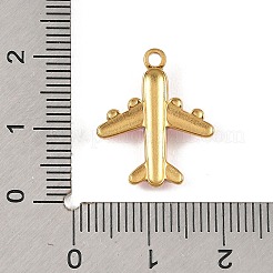 304ステンレススチールエナメルペンダント  飛行機チャーム  ゴールドカラー  ピンク  19x16x3mm  穴：1.6mm&nbsp;STAS-G395-02G-01