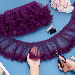 2 Yards Polyester Ruffled Trimming&nbsp;DIY-PH0038-24B