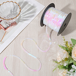 プラスチック製のスパンコール/スパンコールチェーンロール1ロール  ABカラー  ホワイト  6mm  1roll /セット&nbsp;FIND-CY0001-14B