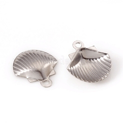 変色しにくい304ステンレススチールペンダント  ホタテ貝  ステンレス鋼色  12x10x2mm  穴：1mm&nbsp;STAS-G229-14P
