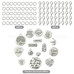 DIY Word Alloy Pendant Decoration Making Kit&nbsp;DIY-YW0008-90